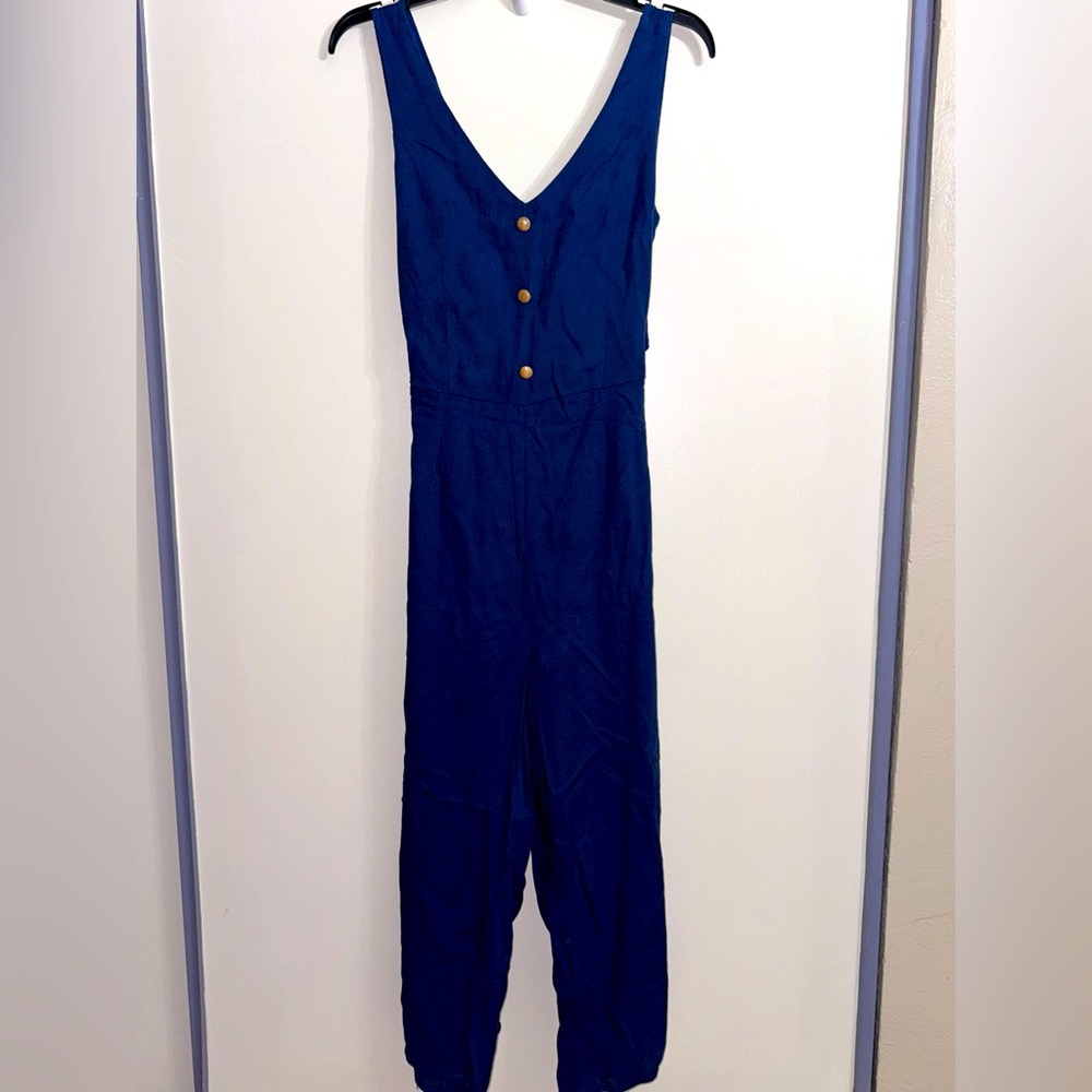 Blue Sleeveless Jumpsuit